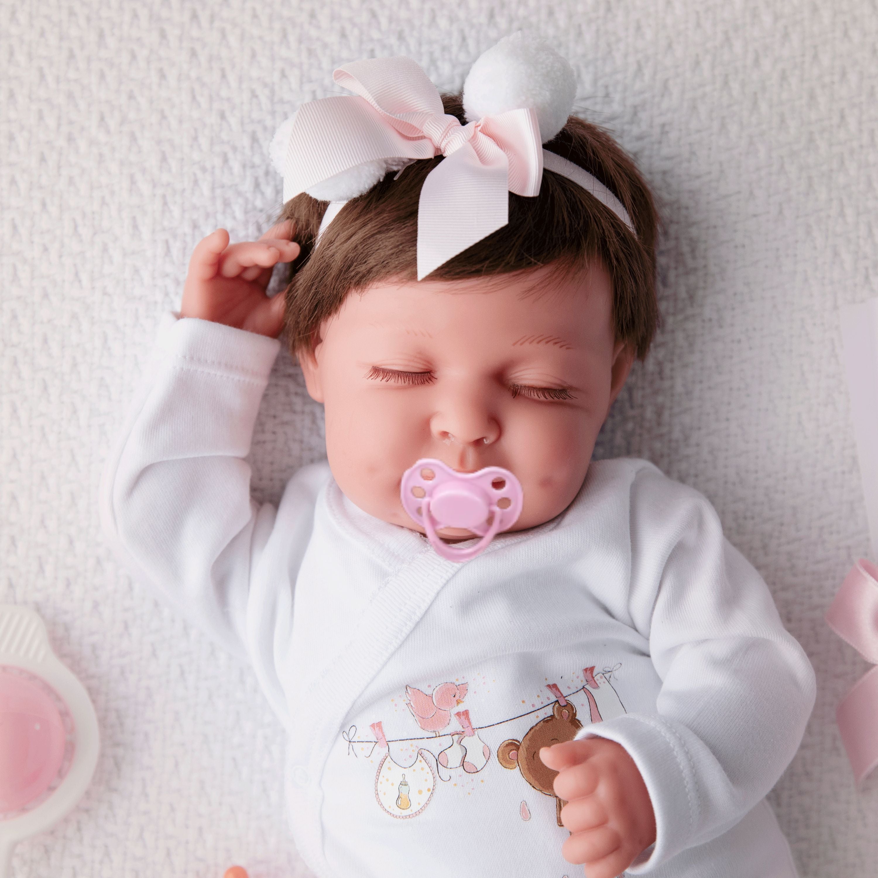 Reborn Baby Doll Reborn Star - 48CM and 2KG - SILICONE VINYL, FALLING HEAD WITH HAIR AND CLOSED EYES