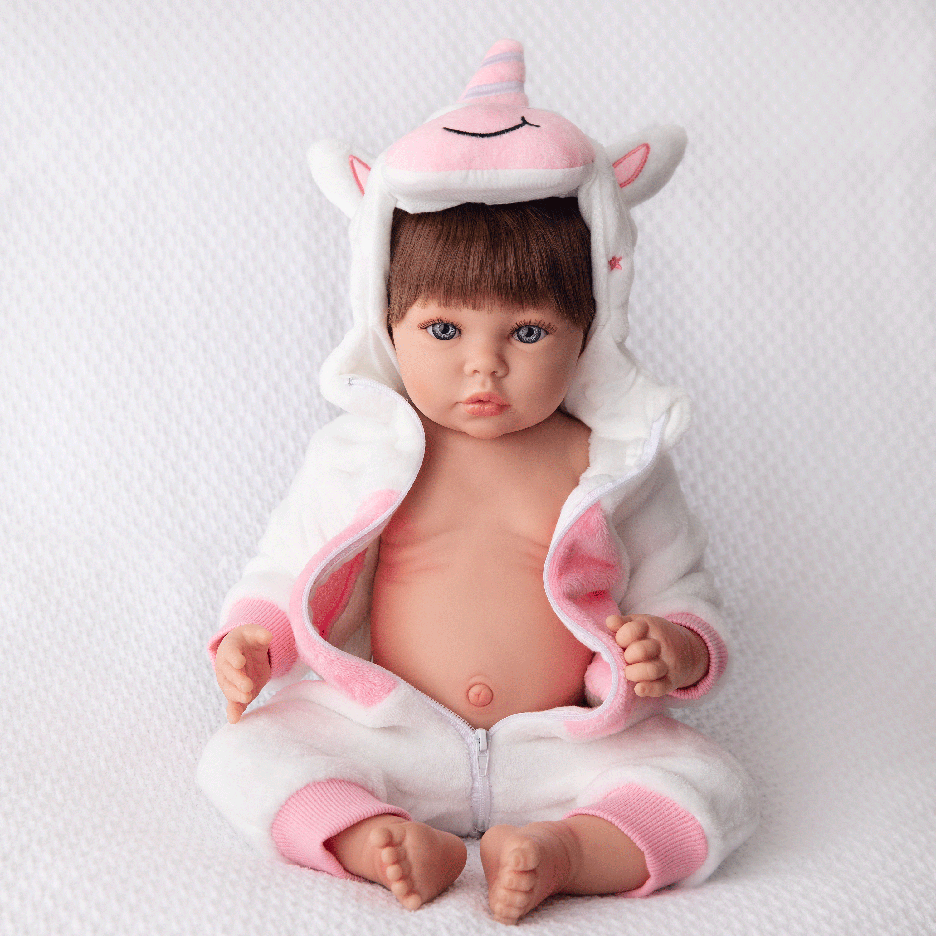 Bebe Reborn April Reborn Doll - 52 cm e 2 kg - CORPO COMPLETO IN VINILE IN SILICONE e WATHABLE 