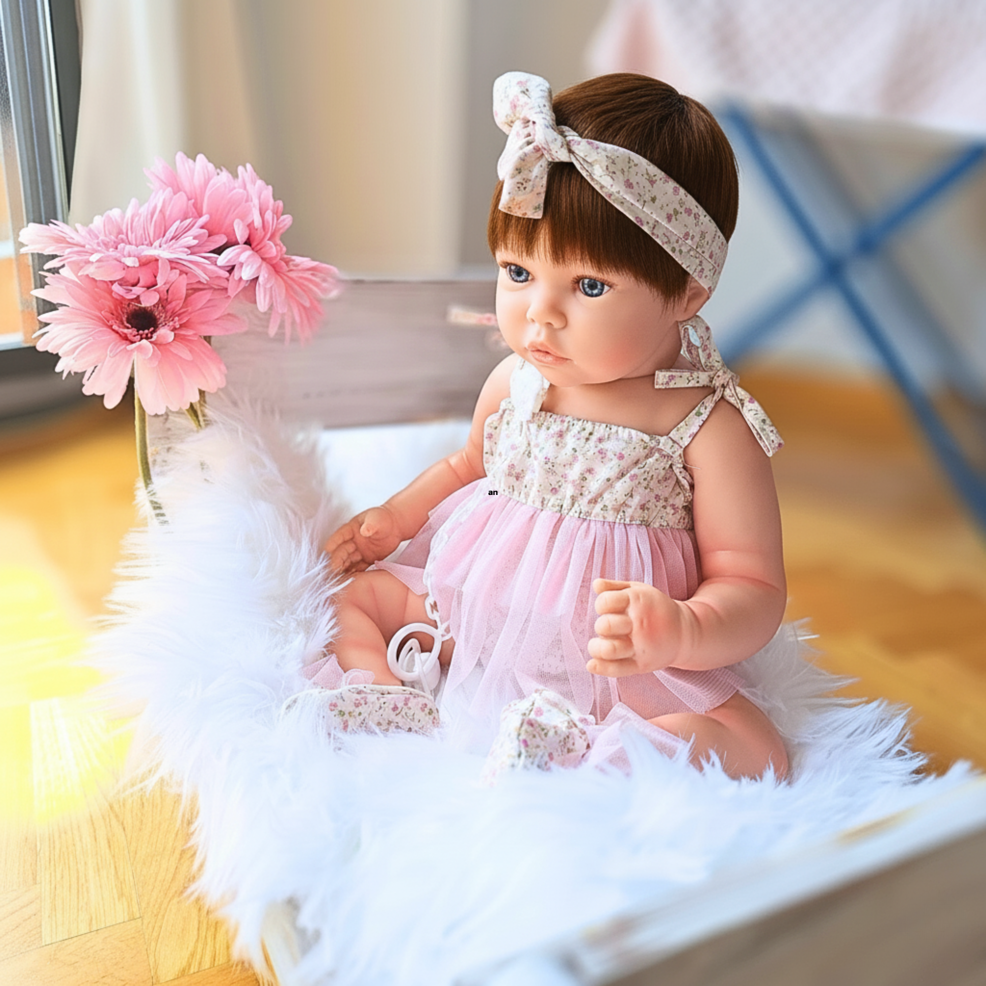 Bebe Reborn Muñeca Reborn Aitana - Vinilo Blando, Cuerpo Completo Vinilo Blando No Flexible  y Bañable - Mide 52cm y pesa 2kg