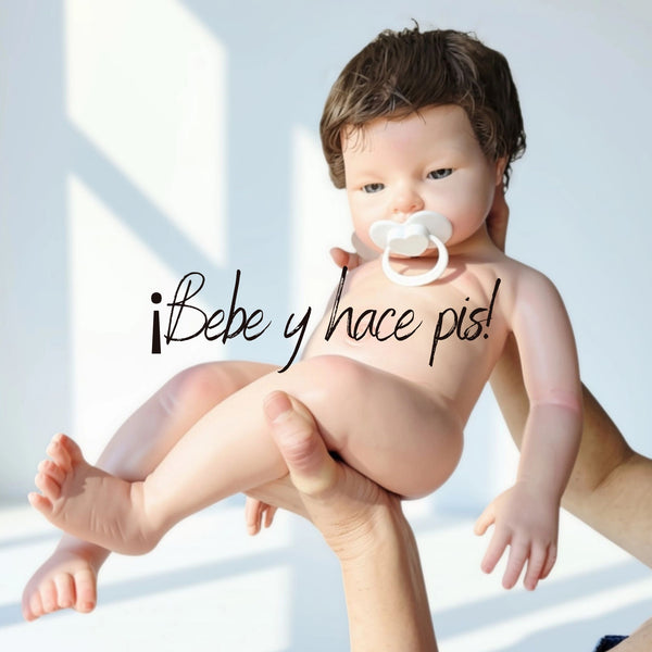 Bebé Reborn Silicona Platino "Pedro" Niño (50cm, 3.5kg) – Sistema de Líquidos y Peso Real de Recién Nacido