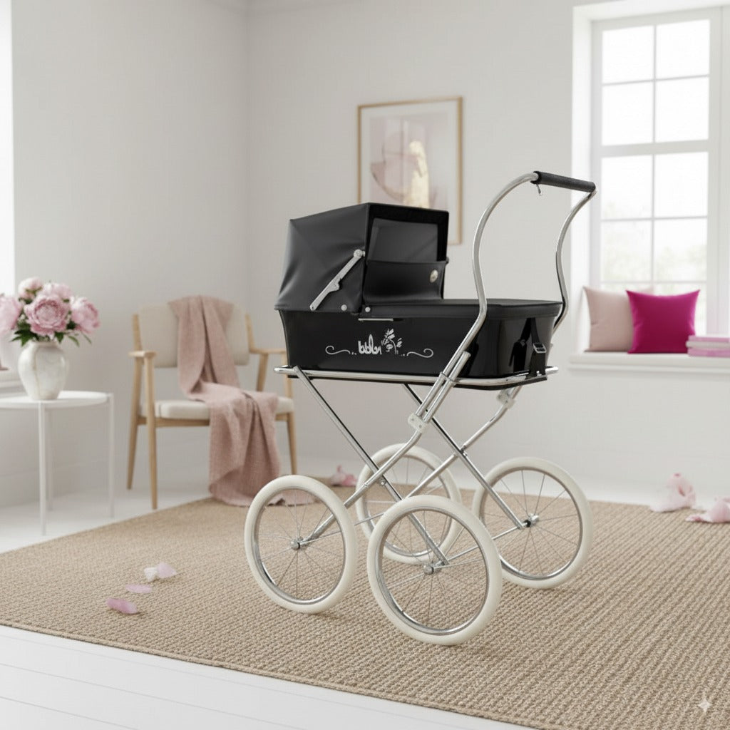 Coche Clasico + Bolso de Charol - ¡Personalizable Color, Tamaño y con tu Nombre!