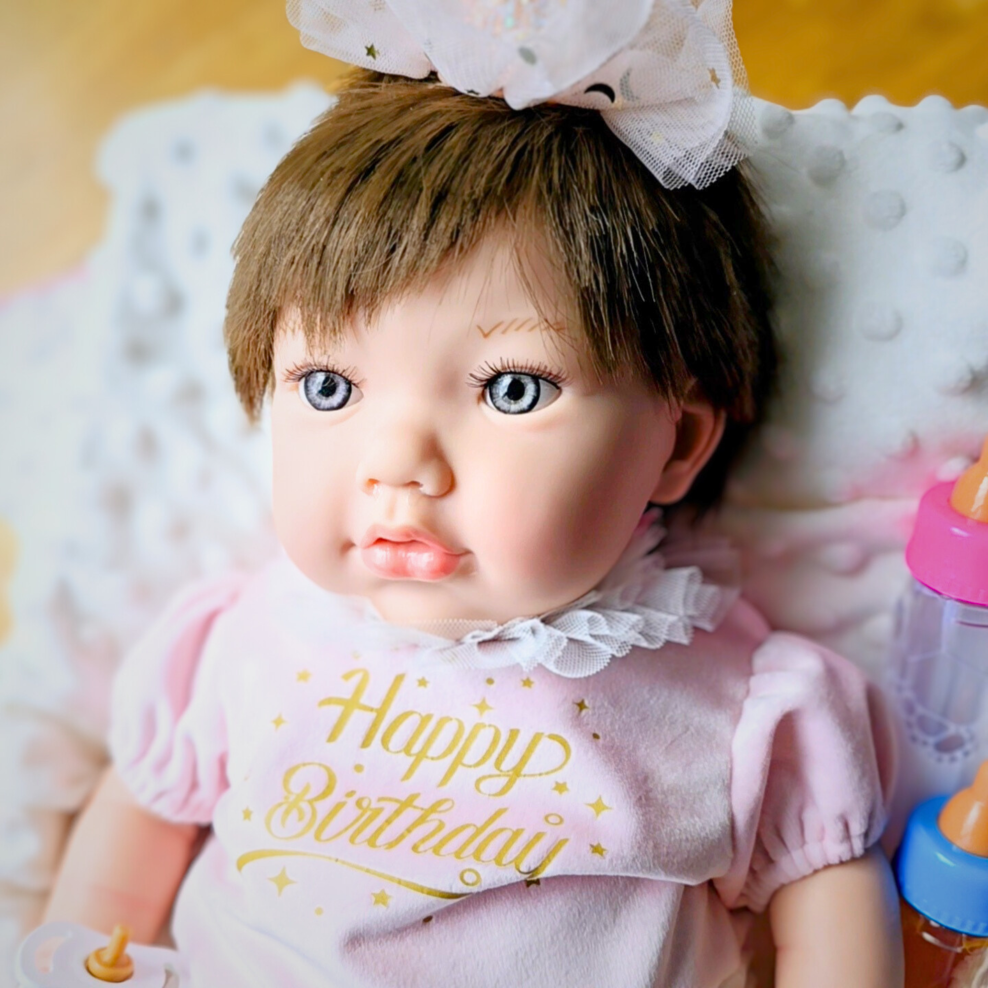 Bebe Reborn Muñeca Reborn Hanna - 48cm y 2kg - Vinilo Blando, Cuerpo Tela y Caida de Cabeza
