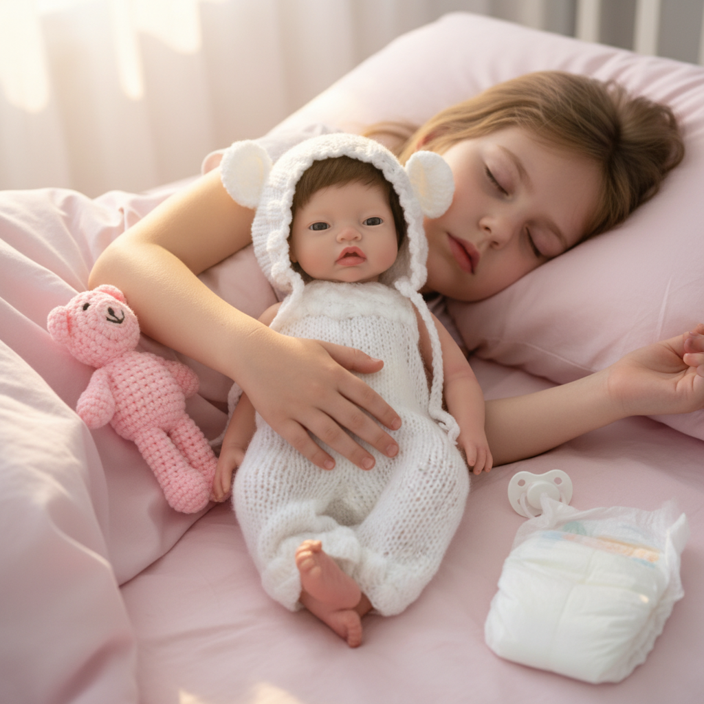 Bebé reborn de Silicona Platino Miel - Sistema Líquidos (BEBE 🍼 y HACE PIS 💦), Pelo Injertado, Pintada a Mano y Bañable -  Mide 44 cm y pesa 2.5 Kg