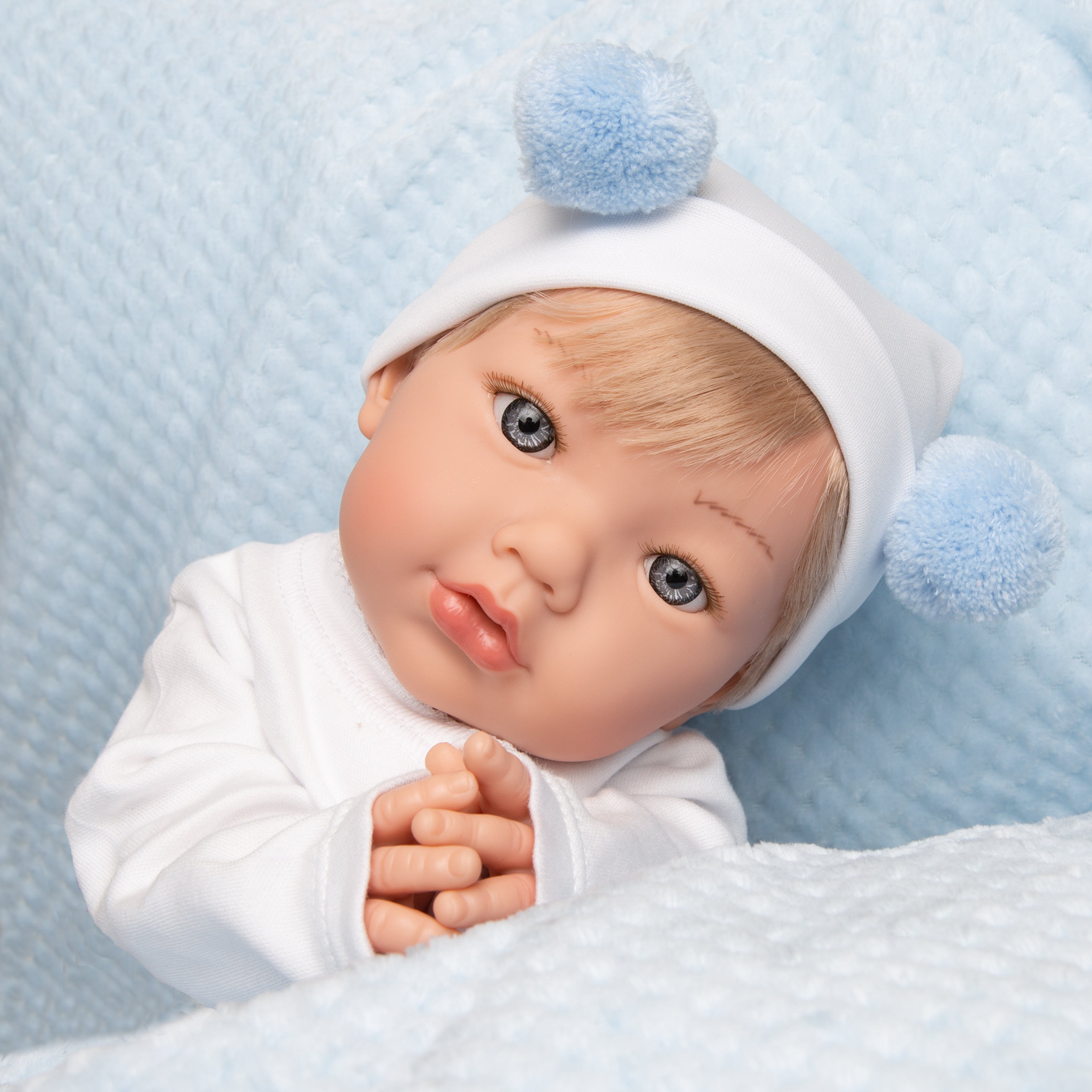 Bambola Reborn Femmina MARÍA JESÚS In Silicone Vinile Morbido, 52cm E 2kg, Bagnabile E Realistica, Con Corpo Articolato, Capelli Di Qualità E Accessori - Made In Spain, Regalo Perfetto
