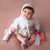 Carica l&#39;immagine nel visualizzatore Galleria, Reborn Baby Doll Reborn Matilda - 48CM e 2KG - VINILE IN SILICONE ed EFFETTO CADENTE DELLA TESTA 