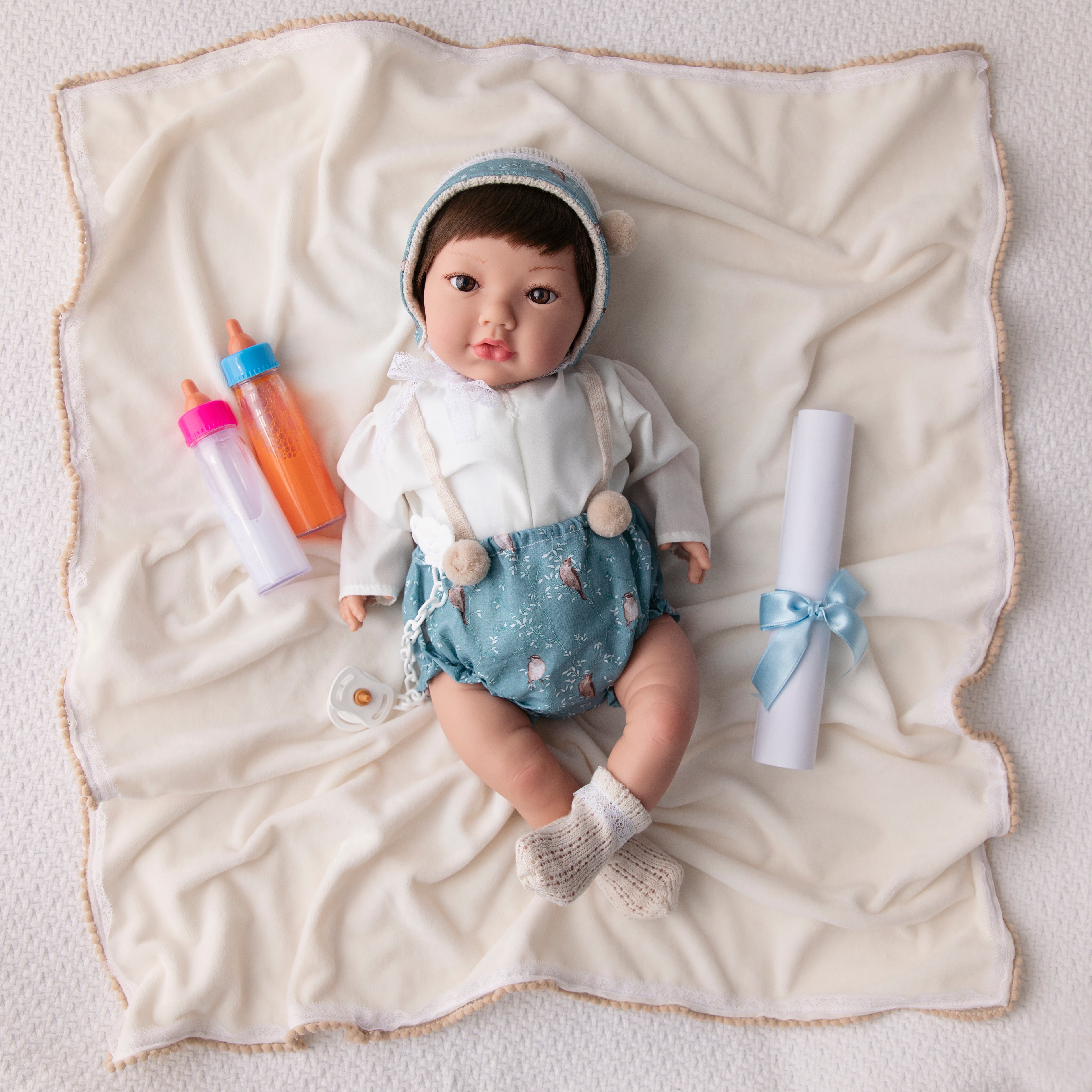 Reborn Baby Doll Reborn Paolo - 48CM and 2KG - SILICONE VINYL and HEAD DROPPING EFFECT