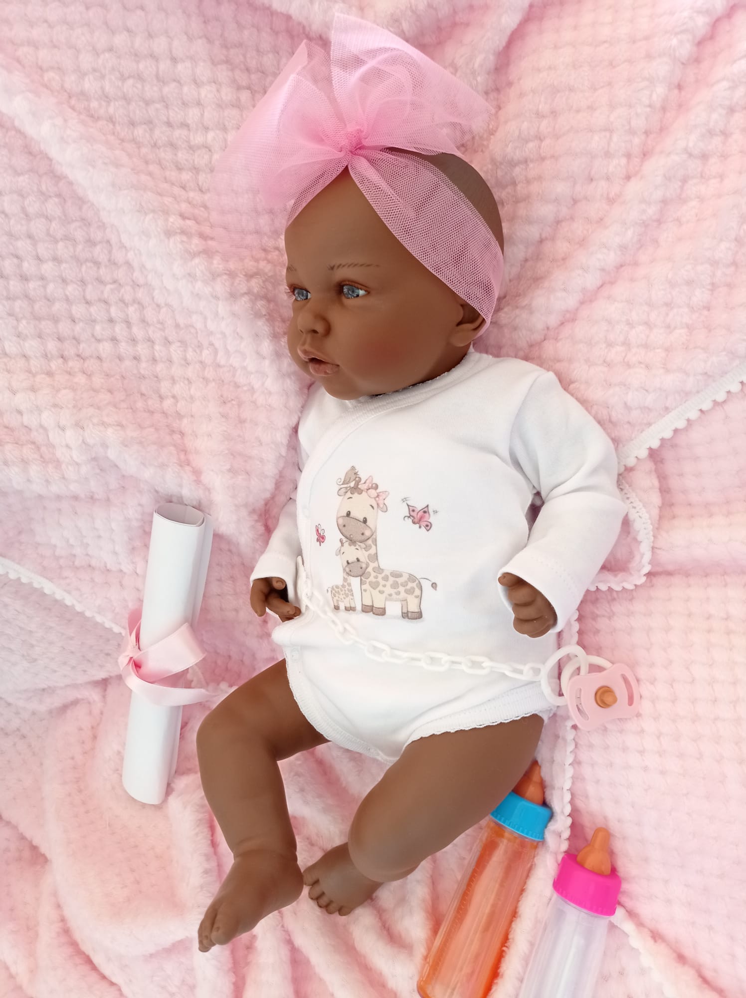 Reborn Baby Doll Reborn Africa - 48CM e 2KG - VINILE e EFFETTO CADUTA TESTA