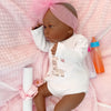 Carica l&#39;immagine nel visualizzatore Galleria, Reborn Baby Doll Reborn Africa - 48CM e 2KG - VINILE e EFFETTO CADUTA TESTA