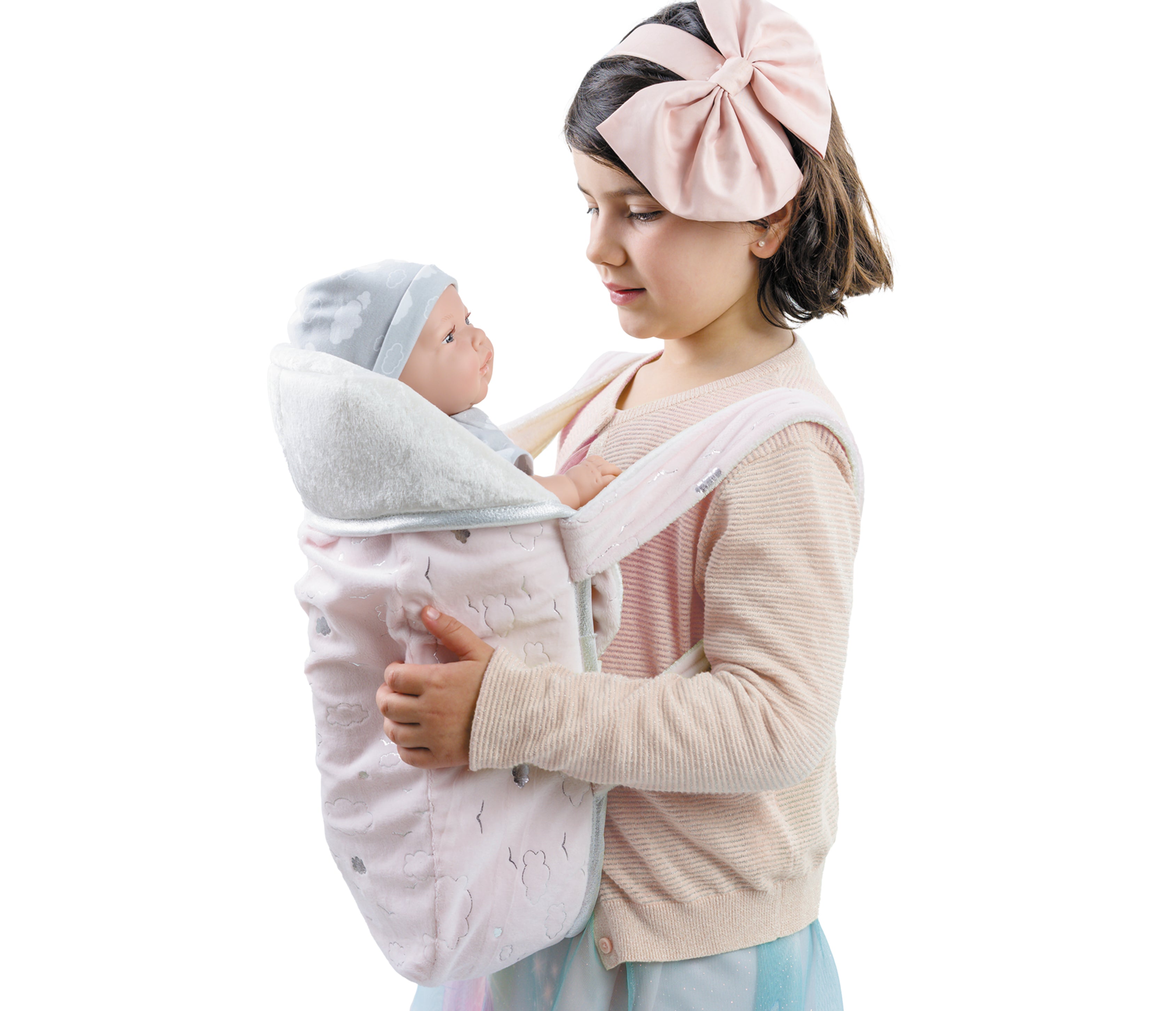 Marsupio Per Bambole Corolle - Adatto A Bambole Da 36 A 42 Cm - Tessuto Lavabile A Mano - Dai 3 Anni